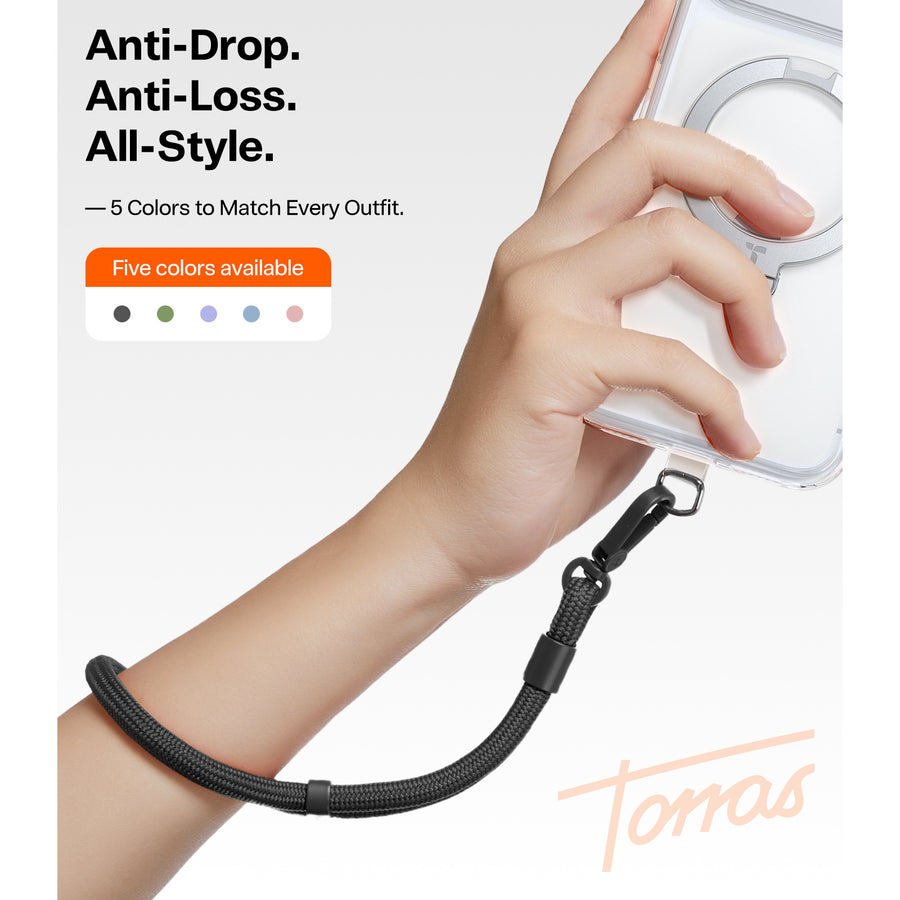 Torras LoopGo Flex Universal Crossbody Phone Lanyard - Purple Textured - Multi-Function - Adjustable Premium Metal Buckles - Skin-Friendly - Lightweight & Comfortable - Built to Last - Come with 2 Phone Tabs