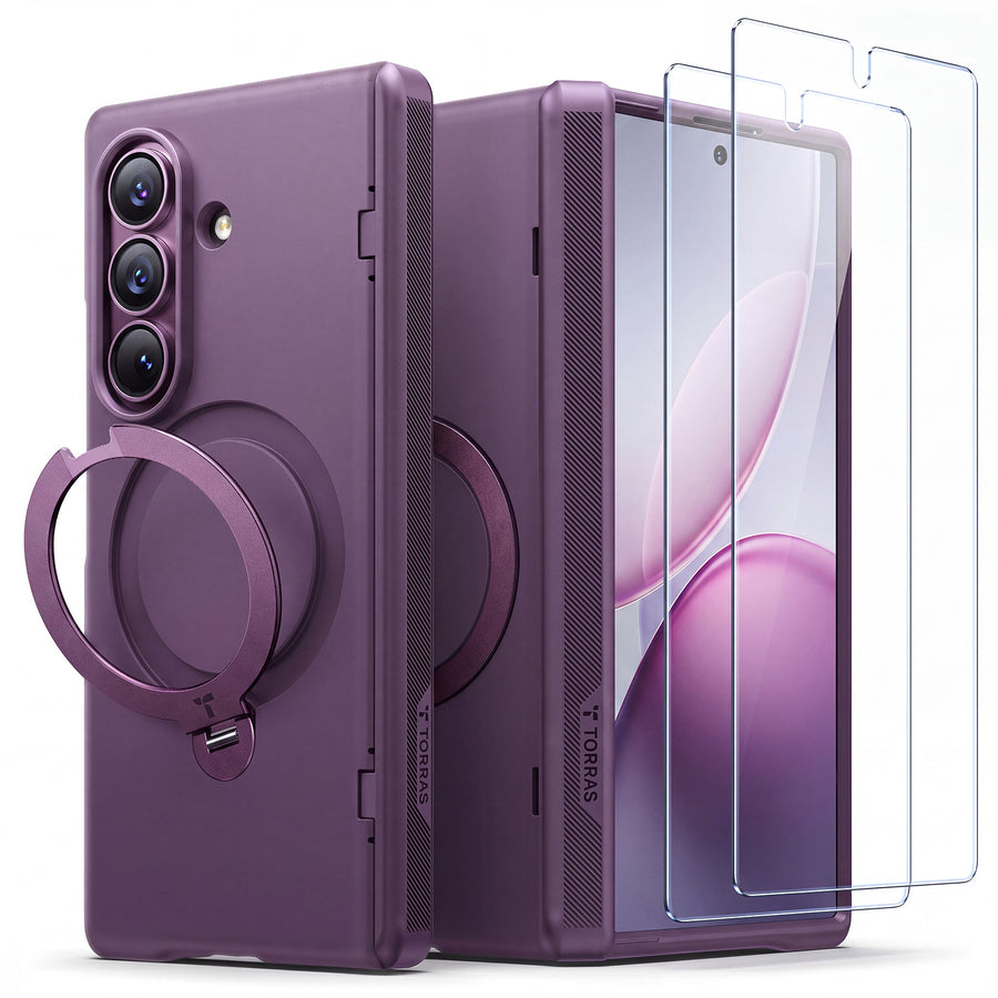 Torras Galaxy Z Fold8 Ultra Ostand Q3 Spin Case   - Deep Purple