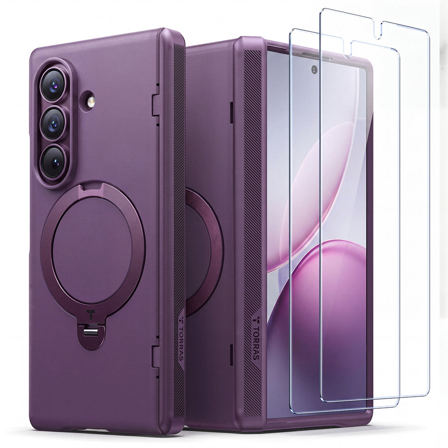 Torras Galaxy Z Fold8 Ultra Ostand Q3 Spin Case   - Deep Purple