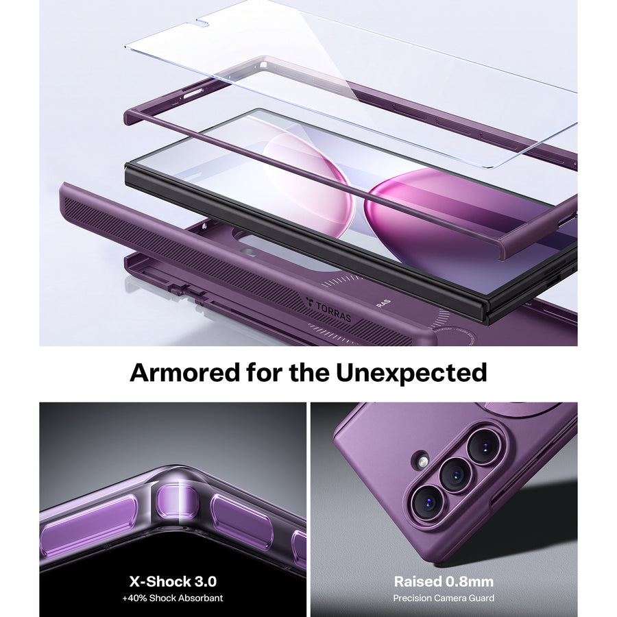 Torras Galaxy Z Fold8 Ultra Ostand Q3 Spin Case   - Deep Purple