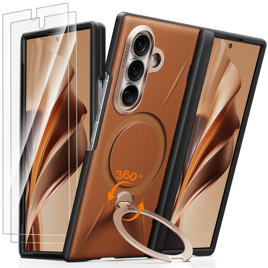 Torras Galaxy Z Fold8 Ultra Ostand Spin VegSkin Case   - Brown