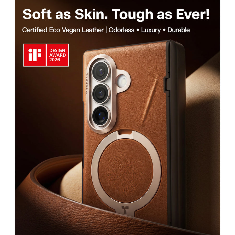 Torras Galaxy Z Fold8 Ultra Ostand Spin VegSkin Case   - Brown