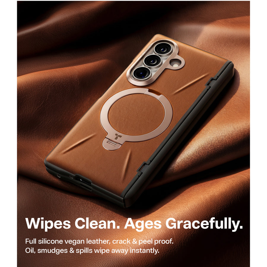 Torras Galaxy Z Fold8 Ultra Ostand Spin VegSkin Case   - Brown