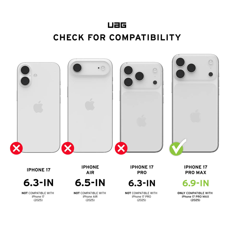 Urban Armor Gear iPhone 17 Pro Max (6.9") Pathfinder Clear MagSafe Phone Case - Ice/Silver