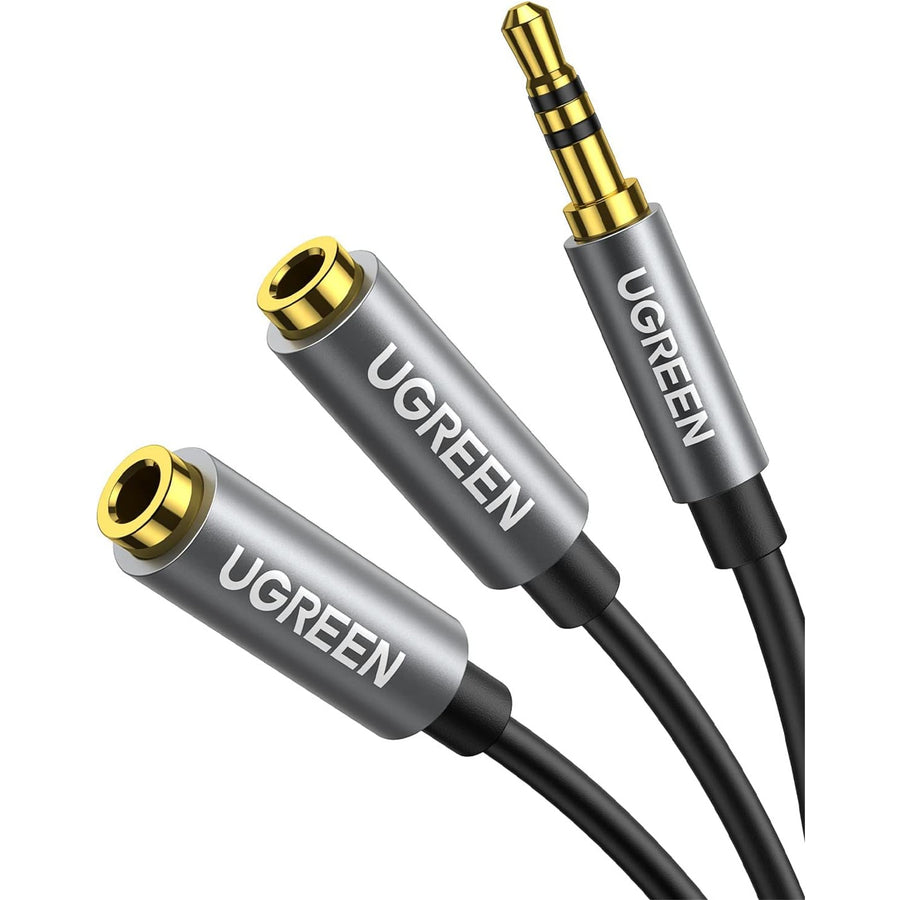 UG-30619 - Ugreen 3,5 mm Klinke auf Dual 3,5 mm Klinke Kopfhörer-Splitter Schwarz