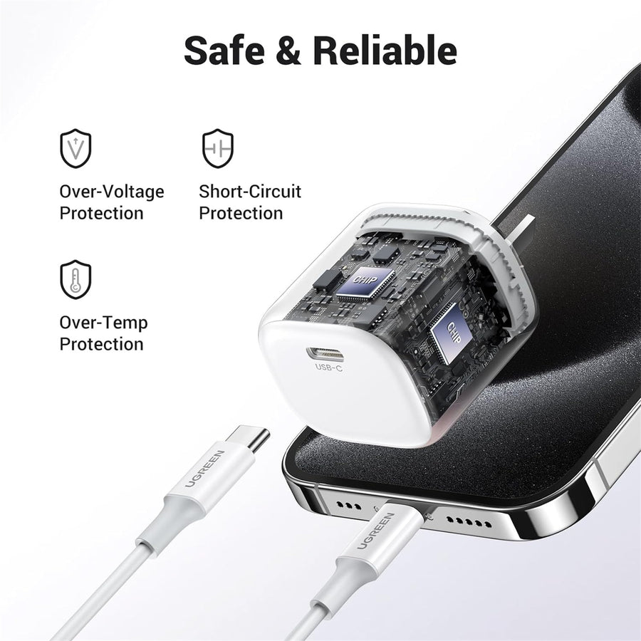 UGREEN  UG-40394  Mini Smart Charger 20W USB-C AC Adaptor Wall Charger