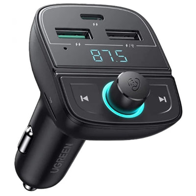 UGREEN UG-80910 Bluetooth FM Transmitter + Car Charger Flash Drive + TF (Black)
