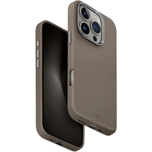 Uniq iPhone 16 Pro (6.3")   Lyden Vegan Leather Case - Flint Grey
