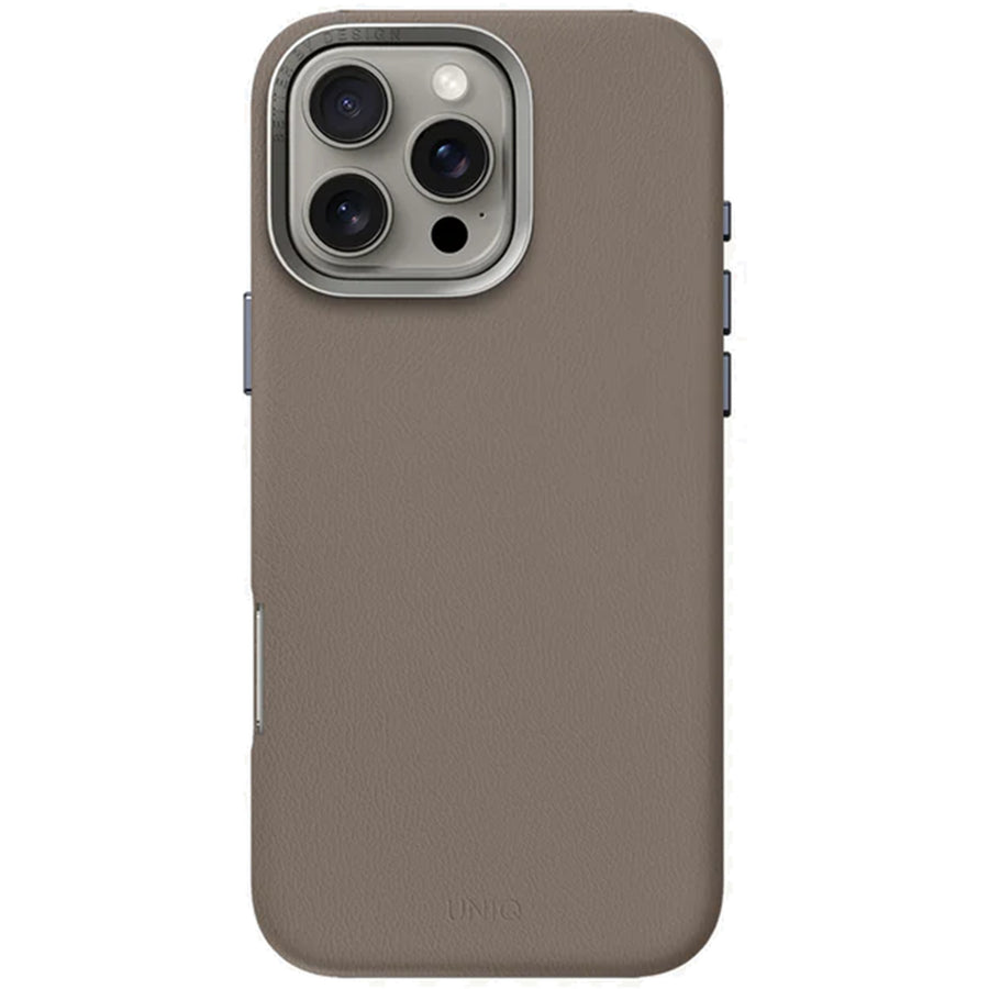 Uniq iPhone 16 Pro (6.3")   Lyden Vegan Leather Case - Flint Grey