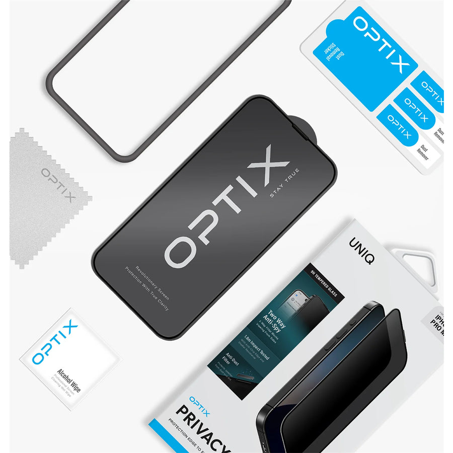 Uniq iPhone 16 / 15 / 14 Pro (6.1") Optix Privacy Tempered Glass Screen Protector - Privacy