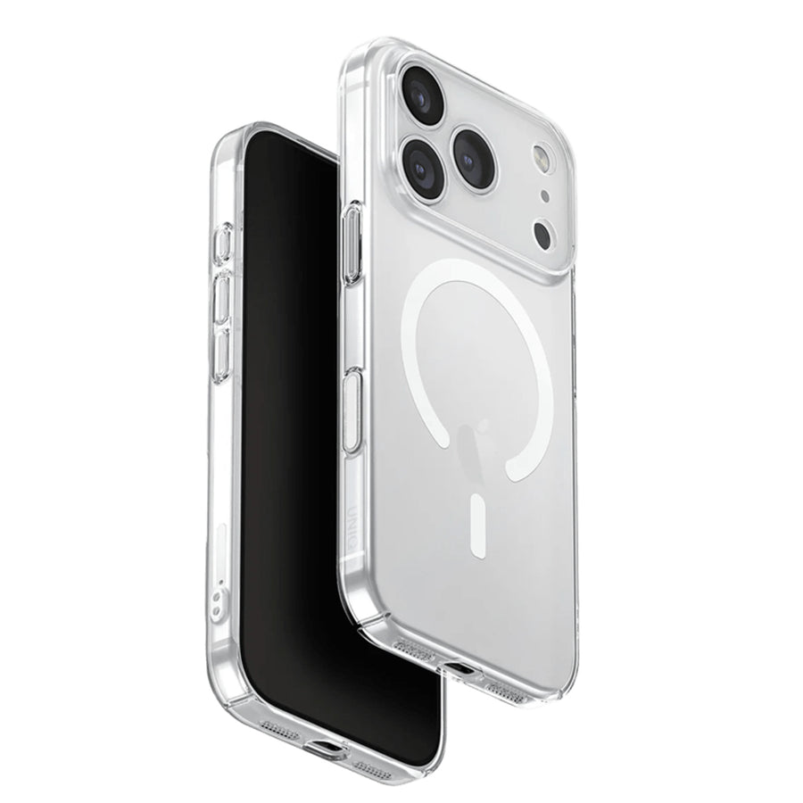 Uniq iPhone 17 Pro (6.3") 2025   Magclick Charging Airsuit Case - Glossy Clear / White