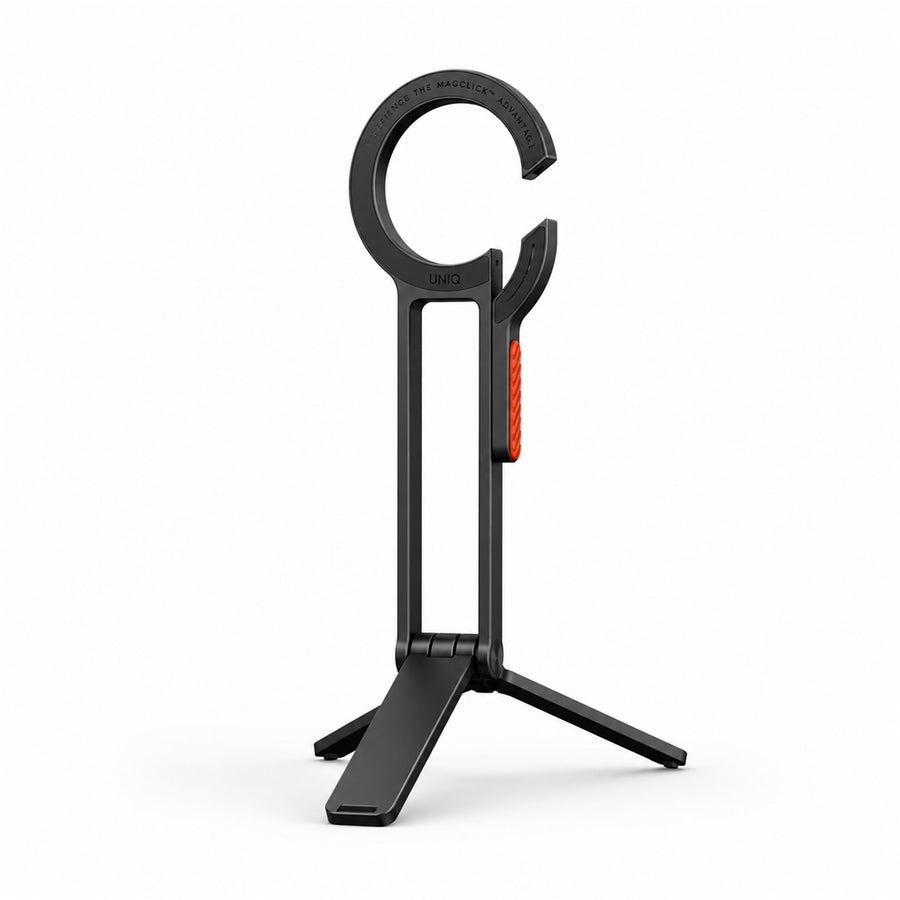 Uniq Aluminium Magnetic Carabiner Tripod - Carbon Volt - Premium Aluminum with Silicone - Strong Magnetic -  Lightweight - Durable - Dual-Function Design Transforms from Tripod to Selfie