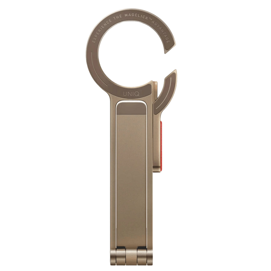 Uniq Aluminium Magnetic Carabiner Tripod - Champagne Volt - Premium Aluminum with Silicone - Strong Magnetic - Lightweight - Durable - Dual-Function Design Transforms from Tripod to Selfie Stick for Hands-Free or Handheld Capture