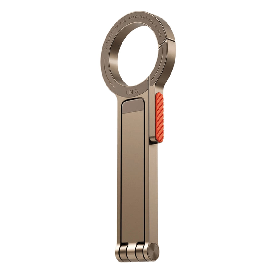 Uniq Aluminium Magnetic Carabiner Tripod - Champagne Volt - Premium Aluminum with Silicone - Strong Magnetic - Lightweight - Durable - Dual-Function Design Transforms from Tripod to Selfie Stick for Hands-Free or Handheld Capture