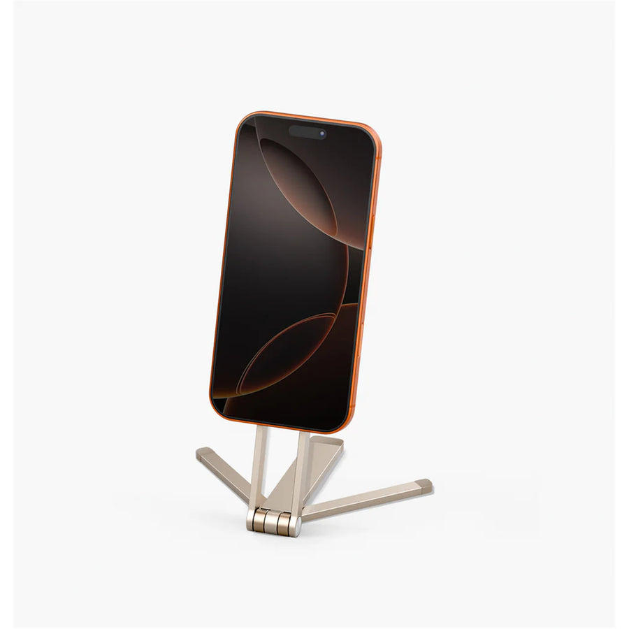 Uniq Aluminium Magnetic Carabiner Tripod - Champagne Volt - Premium Aluminum with Silicone - Strong Magnetic - Lightweight - Durable - Dual-Function Design Transforms from Tripod to Selfie Stick for Hands-Free or Handheld Capture