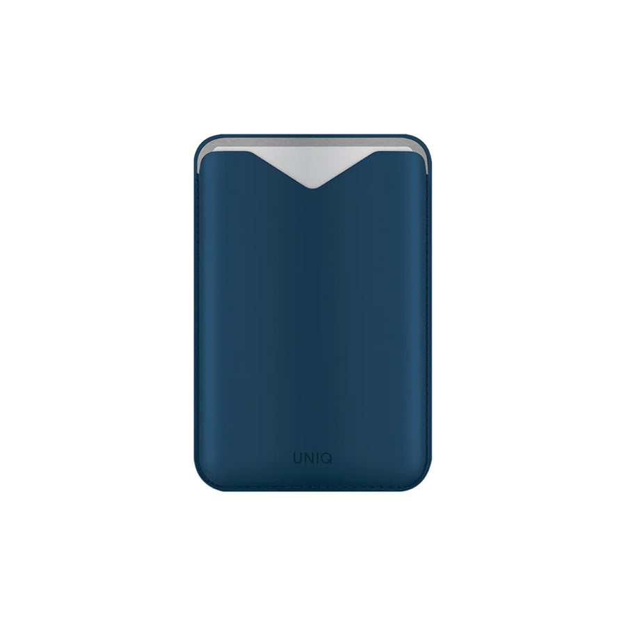 Uniq Lyden Evo Magnetic Stand Card Holder/Wallet - Steel Blue - Strong Magnetic Snap - Holds Up to 3 Cards Storage - Built-in Kickstand Supports Both Portrait and Landscape Modes