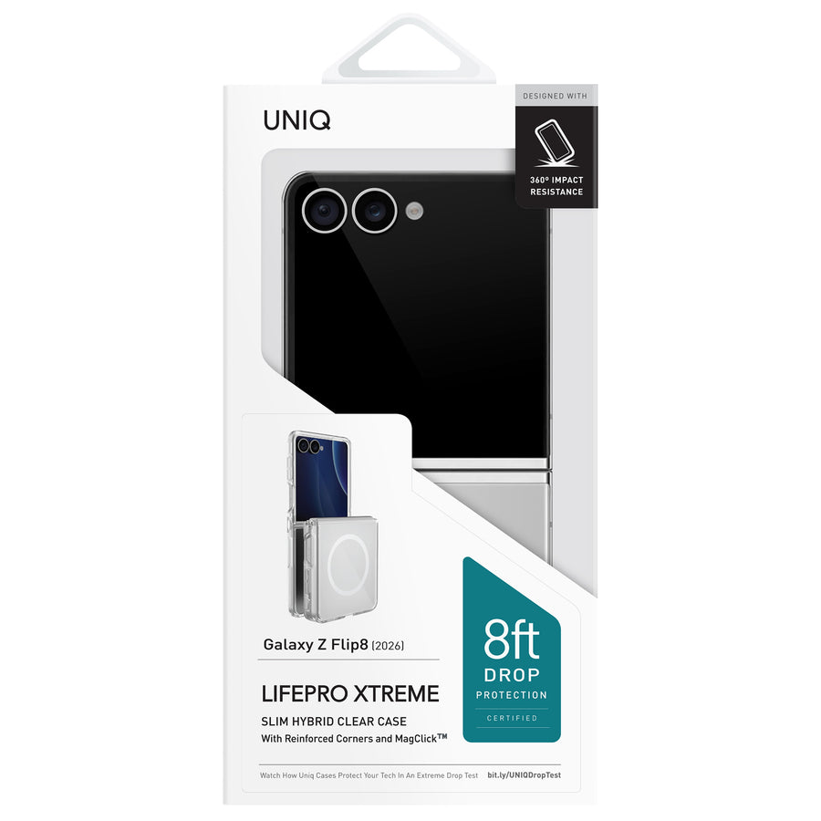 Uniq Galaxy Z Flip8 Magclick Charging  Lifepro Xtreme Case - Crystal Clear