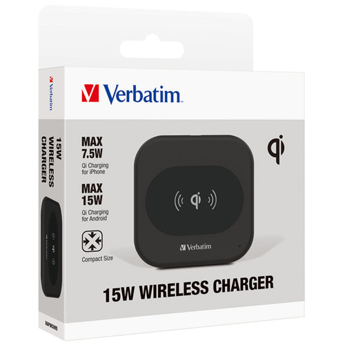 Verbatim 66597 15W Qi Certified Essentials Wireless Charger Black