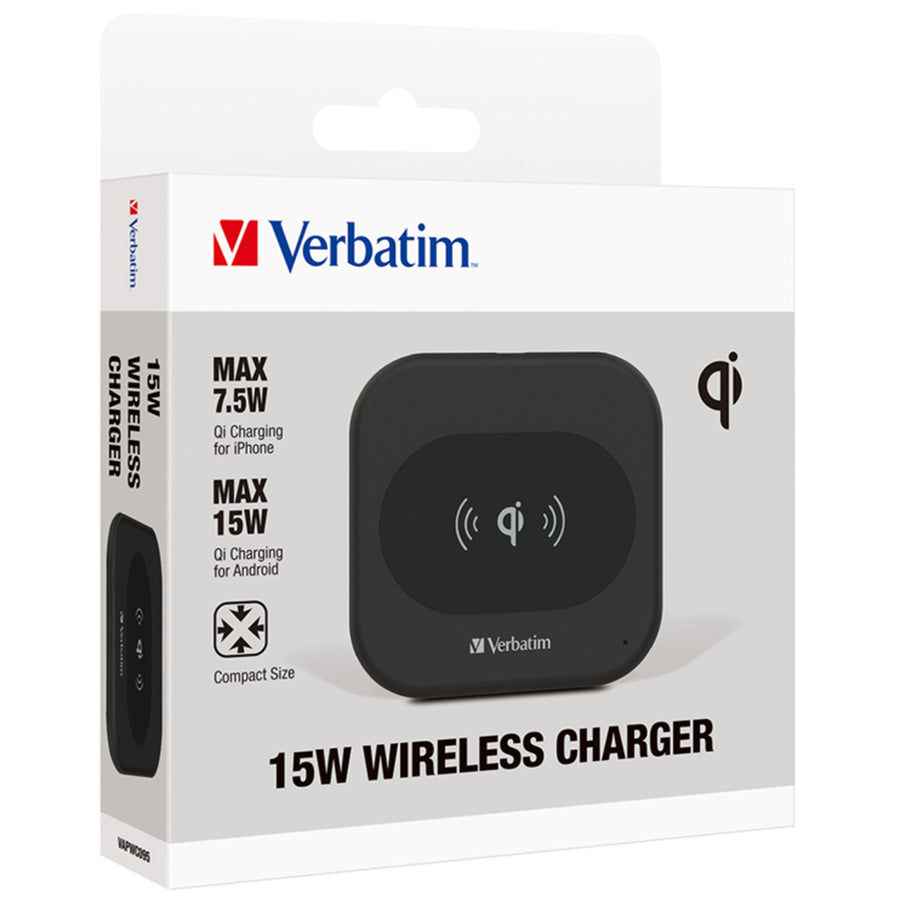 Verbatim 66597 15W Qi Certified Essentials Wireless Charger Black