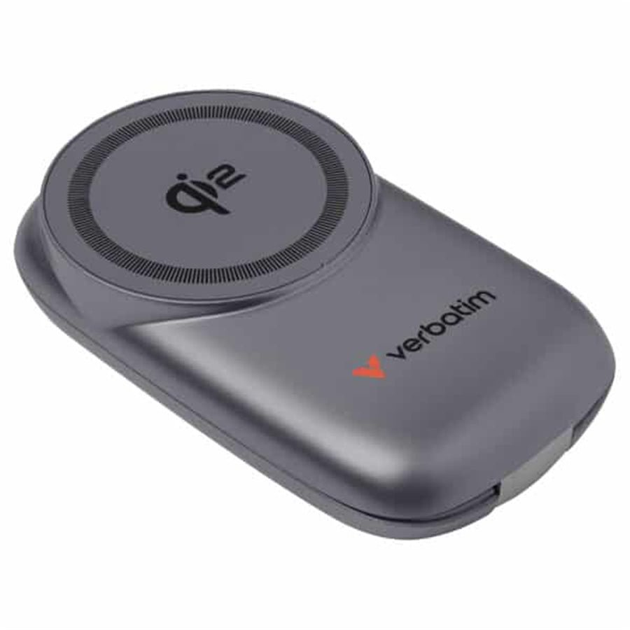 Verbatim 67036 3-in-1 Wireless Charging Dock Qi2 Certified, supports 15W Fast Charging for your phone, ensuring rapid and efficient power delivery