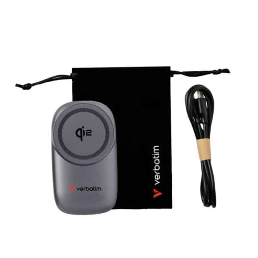 Verbatim 67036 3-in-1 Wireless Charging Dock Qi2 Certified, supports 15W Fast Charging for your phone, ensuring rapid and efficient power delivery