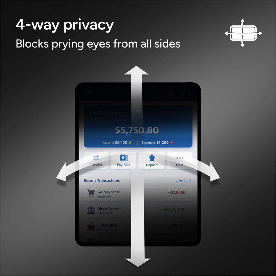 100320526 - ZAGG Removable 4-Way Privacy Filter, iPad Air 13" (M4//M3/M2)