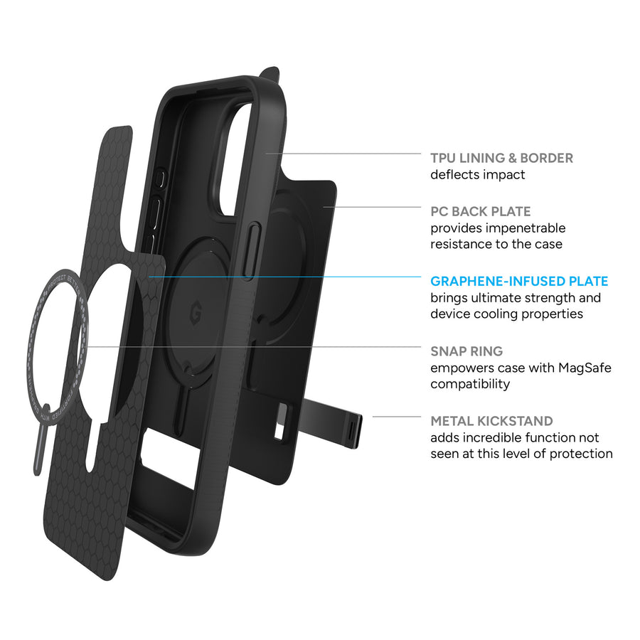 ZAGG Everest Snap w/ Kickstand - iPhone 15 Pro Max - Black 702312727