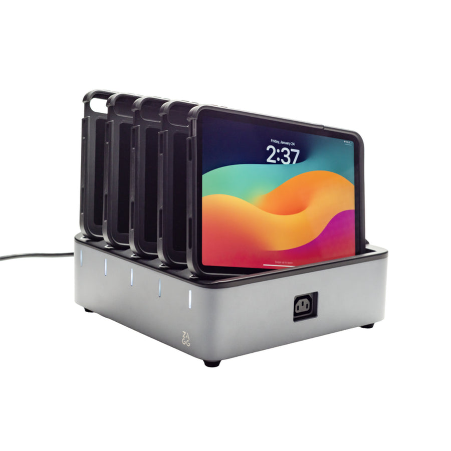 109918213 - ZAGG ChargeStation Pro Base + Five Cases with Hand Straps for iPad A16 (2025), iPad 10th G