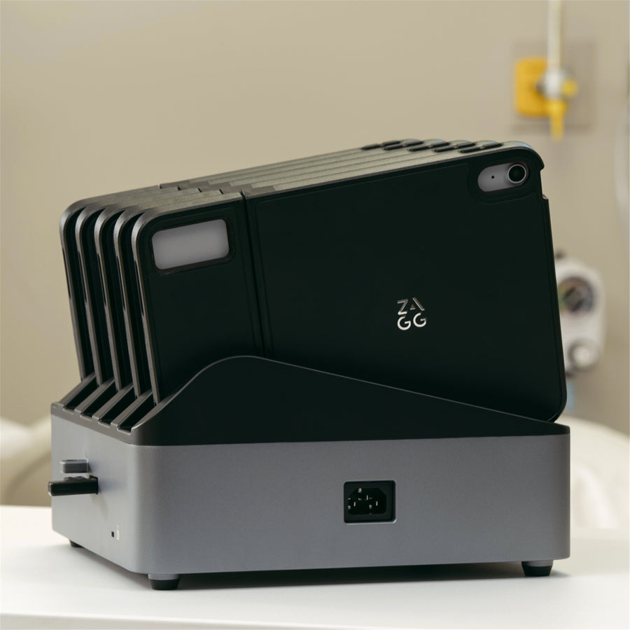 109918213 - ZAGG ChargeStation Pro Base + Five Cases with Hand Straps for iPad A16 (2025), iPad 10th G