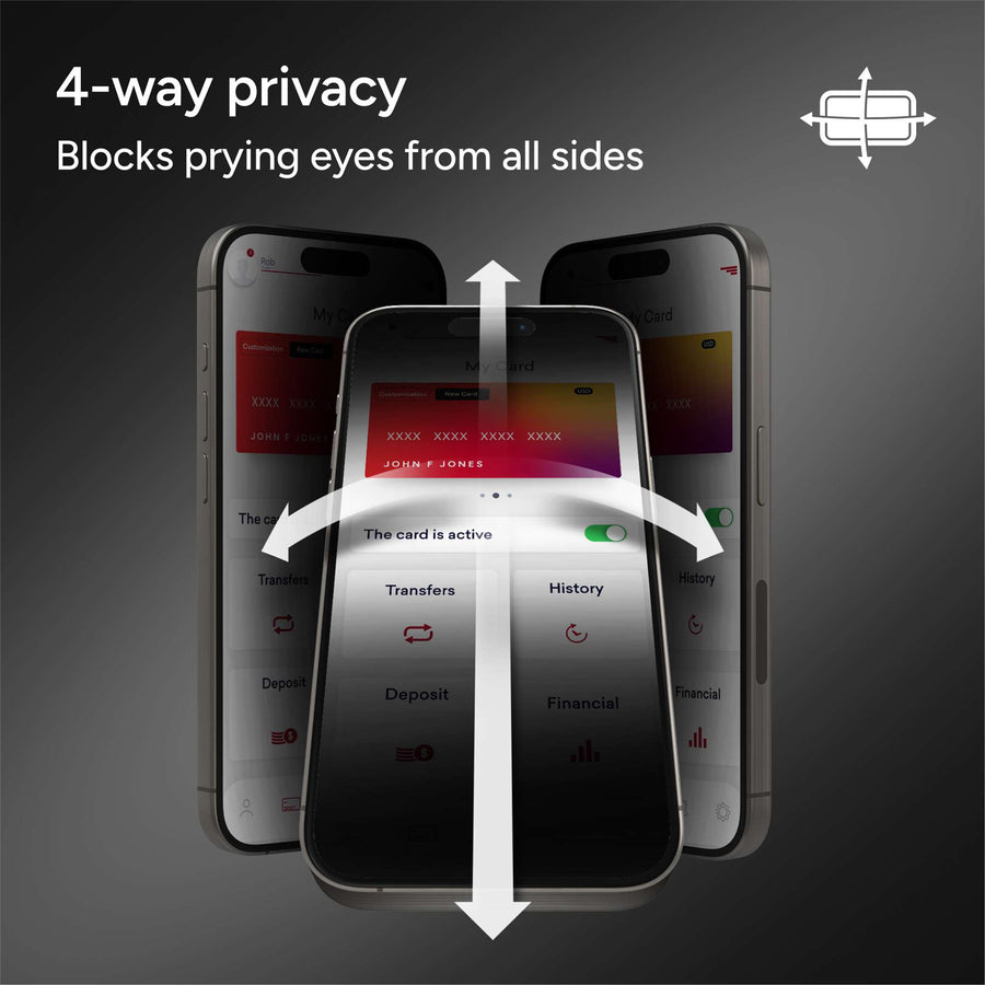 200118663 - ZAGG InvisibleShield Glass Elite Privacy 360 Screen Protector, Apple iPhone 17