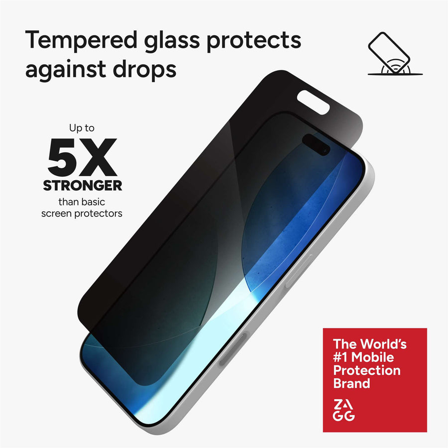 200118663 - ZAGG InvisibleShield Glass Elite Privacy 360 Screen Protector, Apple iPhone 17