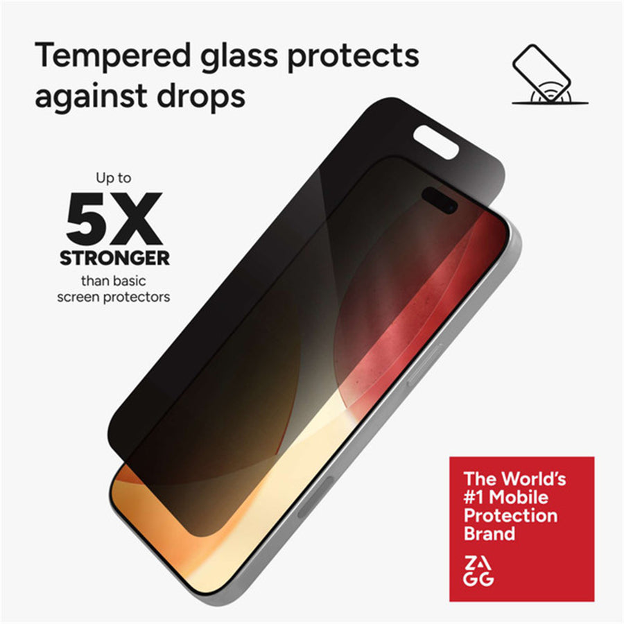 200118666 - ZAGG InvisibleShield Glass Elite Privacy 360 Screen Protector, Apple iPhone Pro Max