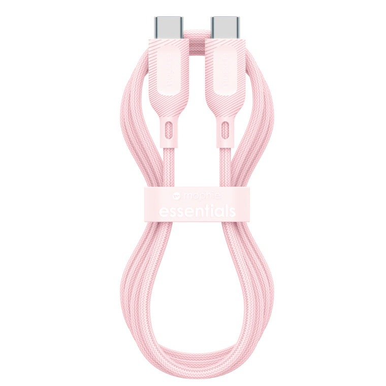 ZAGG 409916179 - mophie essential USB-C-auf-C-Kabel (60 W), geflochten, 1 m, Pink