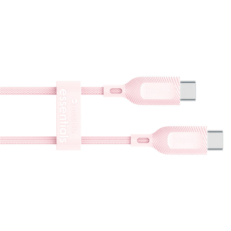 ZAGG 409916179 - mophie essential USB-C-auf-C-Kabel (60 W), geflochten, 1 m, Pink