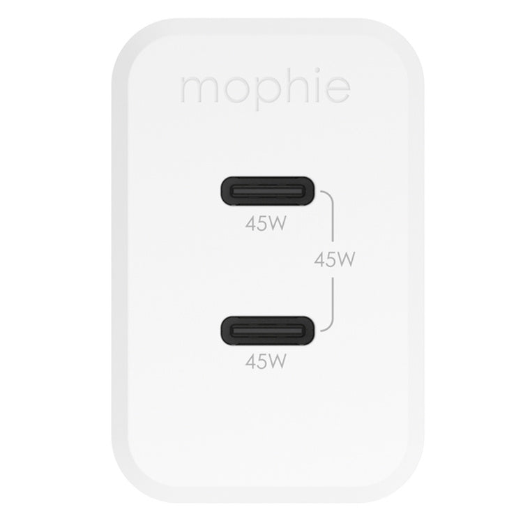 ZAGG 409918000 - mophie essential 45W USB-C Wandladegerät & C-C Kabelbundle, Power Delivery, 2C, Weiß
