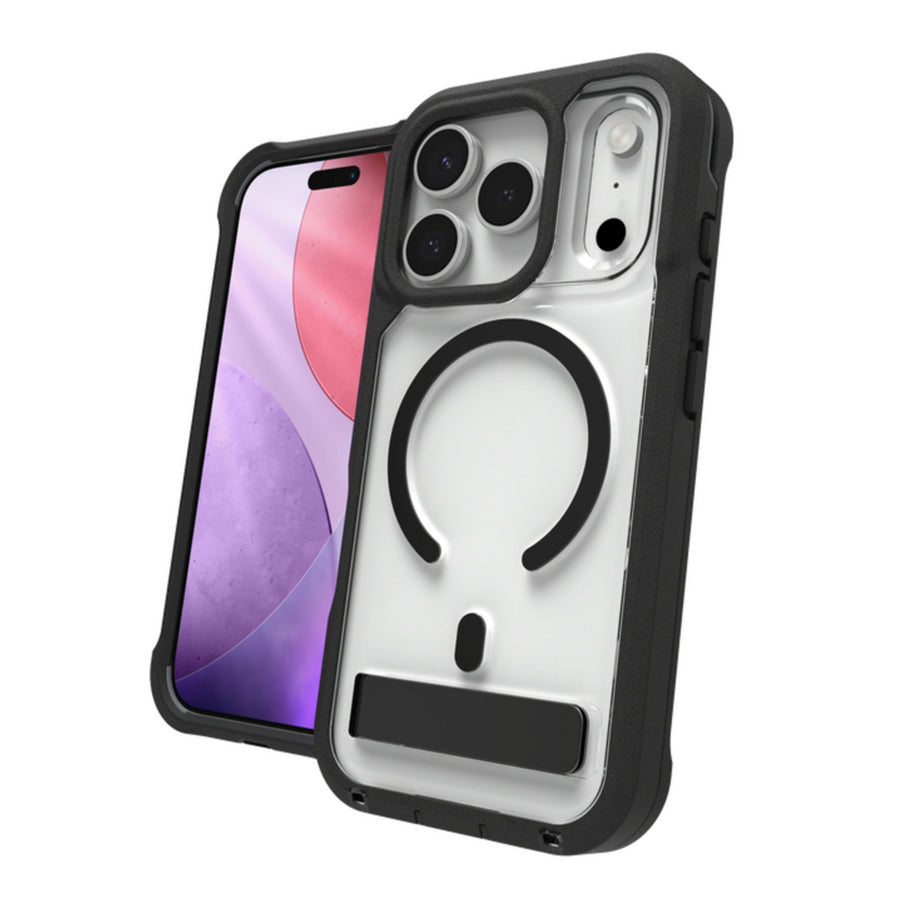 702320830 - ZAGG Rainier Snap Kickstand + Camera Control Button Case, Apple 17 Pro, Black (CC)