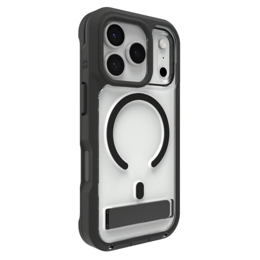 702320830 - ZAGG Rainier Snap Kickstand + Camera Control Button Case, Apple 17 Pro, Black (CC)