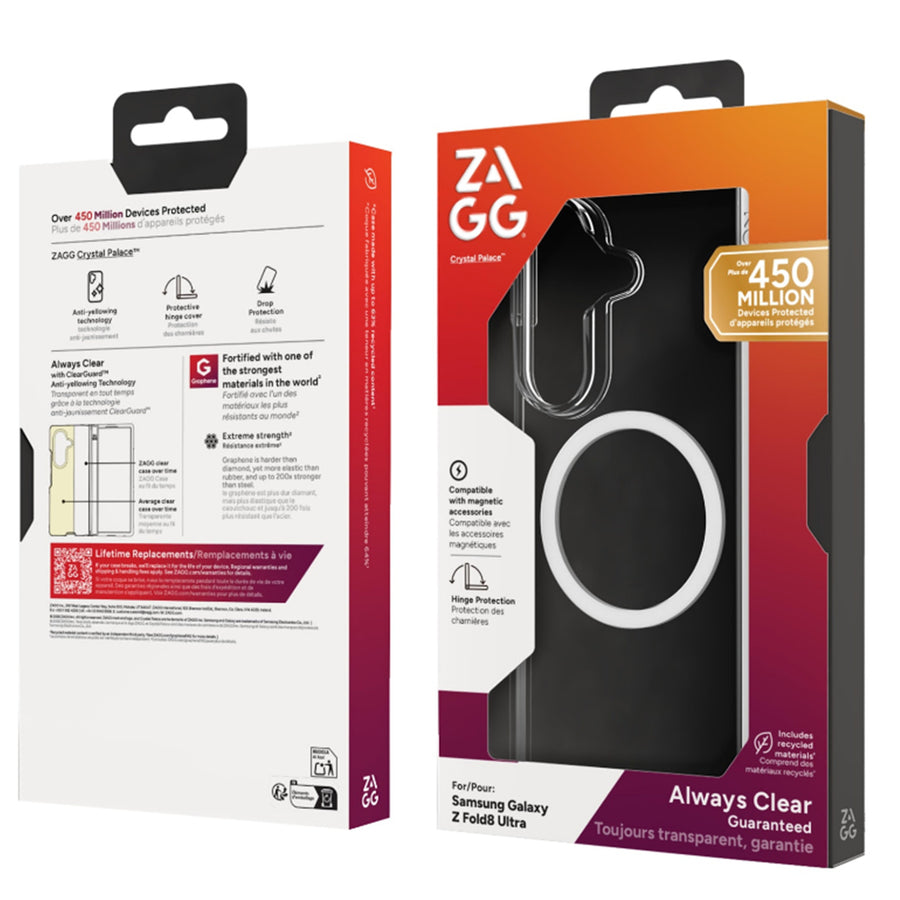 ZAGG Samsung Galaxy Z Fold8 Ultra (2026) Crystal Palace Snap Case - Clear
