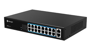 Milesight MS-S0216-GL - 16 Port 100Mbps AF/AT 200 Watt PoE Switch with Gigabit Uplink