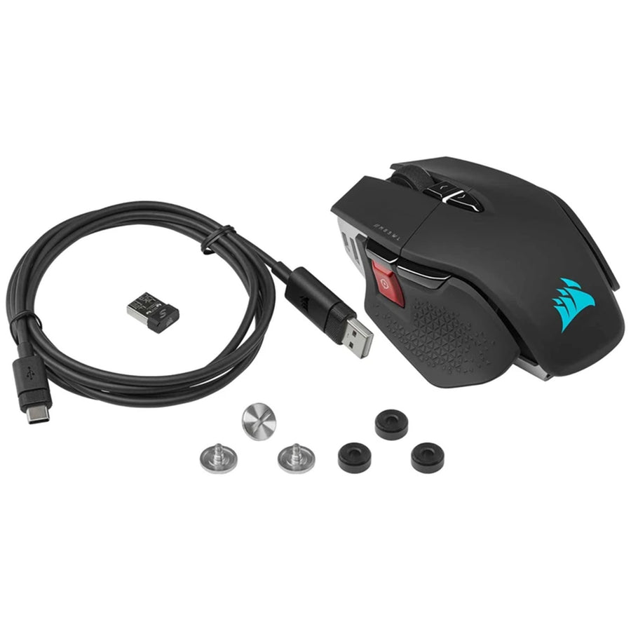 CORSAIR [CH-9319411-AP2] M65 RGB LED ULTRA WIRELESS OPTICAL SILVER ALU GAMING MOUSE - BLACK