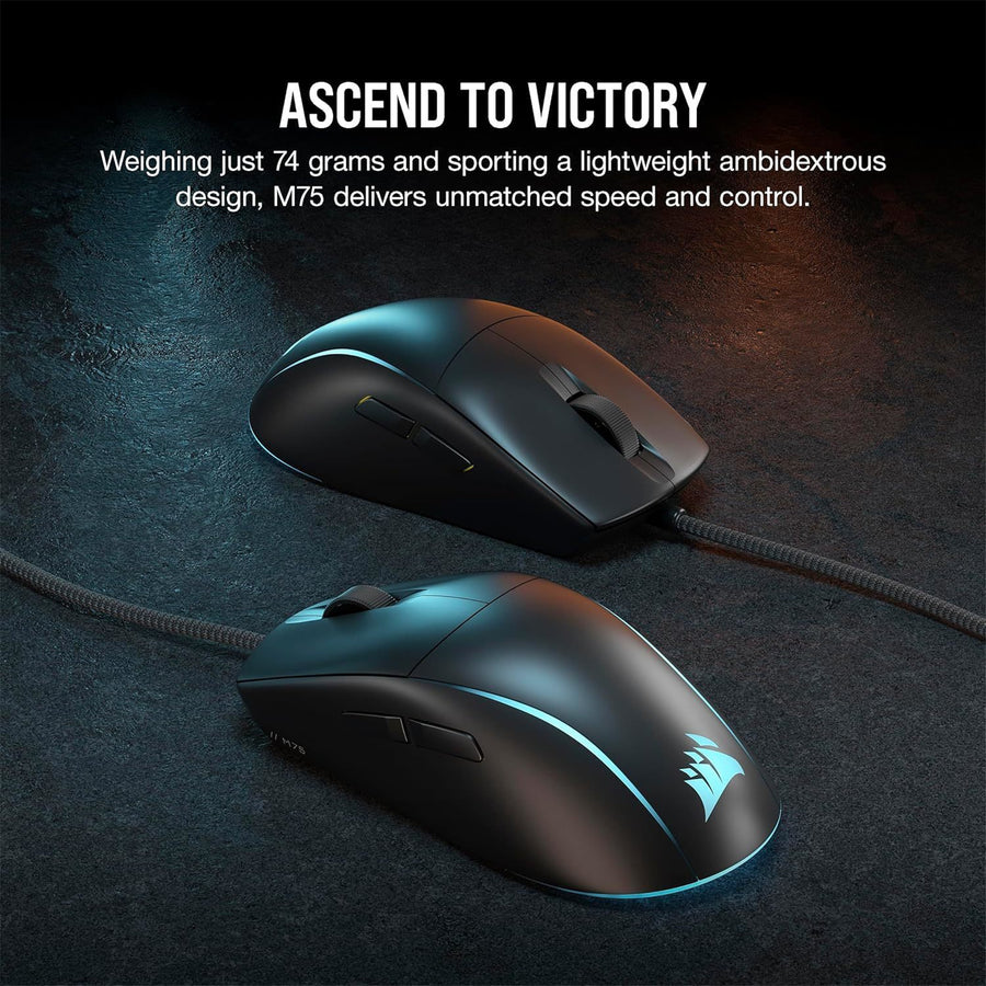 CH-930D010-AP - CORSAIR M75 LIGHTWEIGHT RGB GAMING MOUSE - BLACK