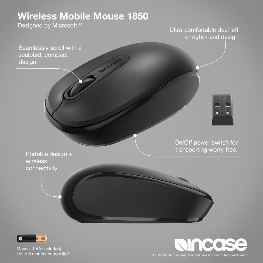 Incase Designed by Microsoft Mobile Mouse 1850 - Black