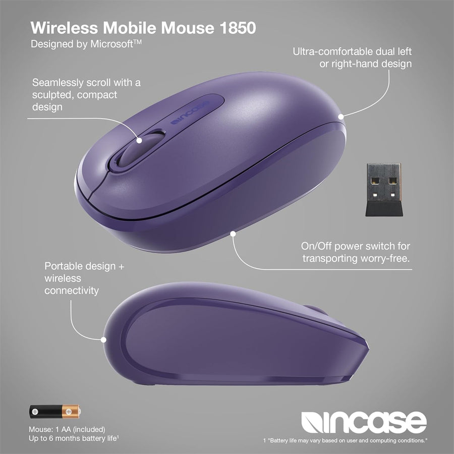 Incase Designed by Microsoft Mobile Mouse 1850 - Purple