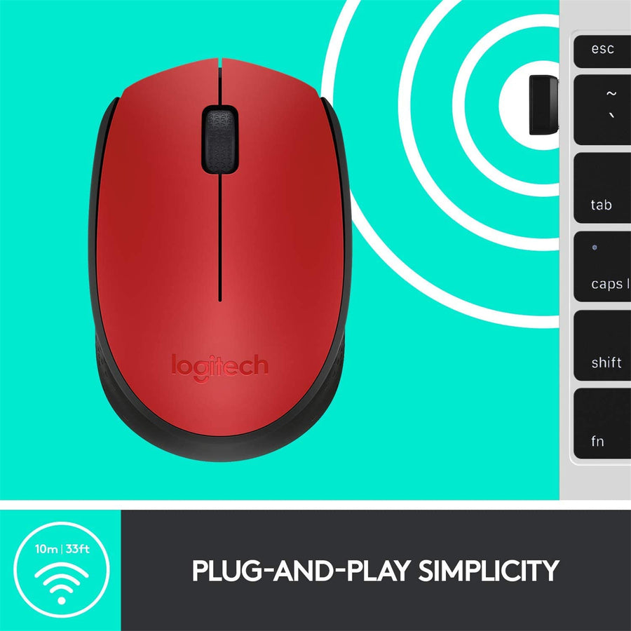 Logitech 910-004657 - M171 WIRELESS MOUSE - RED