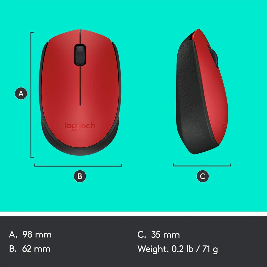 Logitech 910-004657 - M171 WIRELESS MOUSE - RED