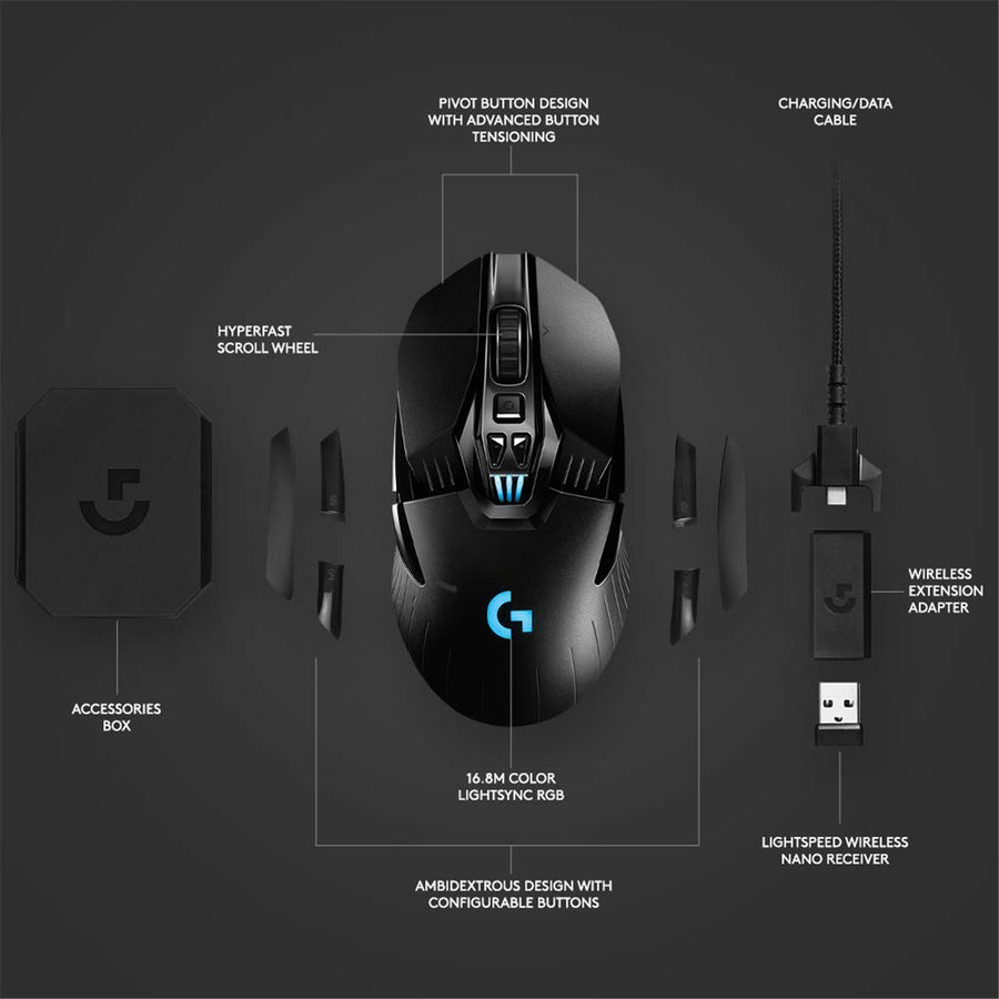 Logitech G903 Hero RGB Lightspeed Wireless Gaming Mouse