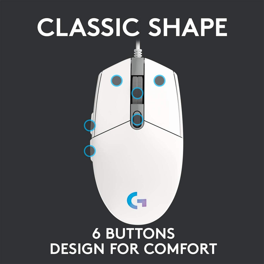 Logitech 910-005791 - G203 LIGHTSYNC GAMING MOUSE - WHITE