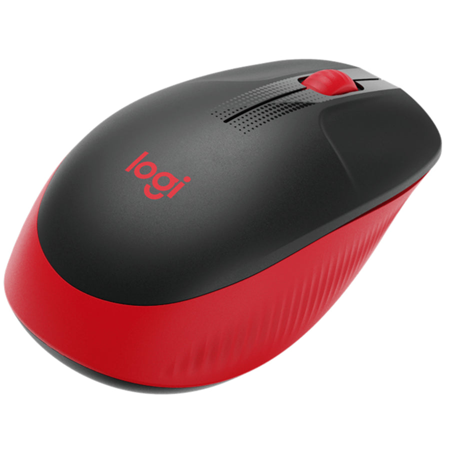 Logitech M190 Kabellose Maus in voller Größe – Rot
