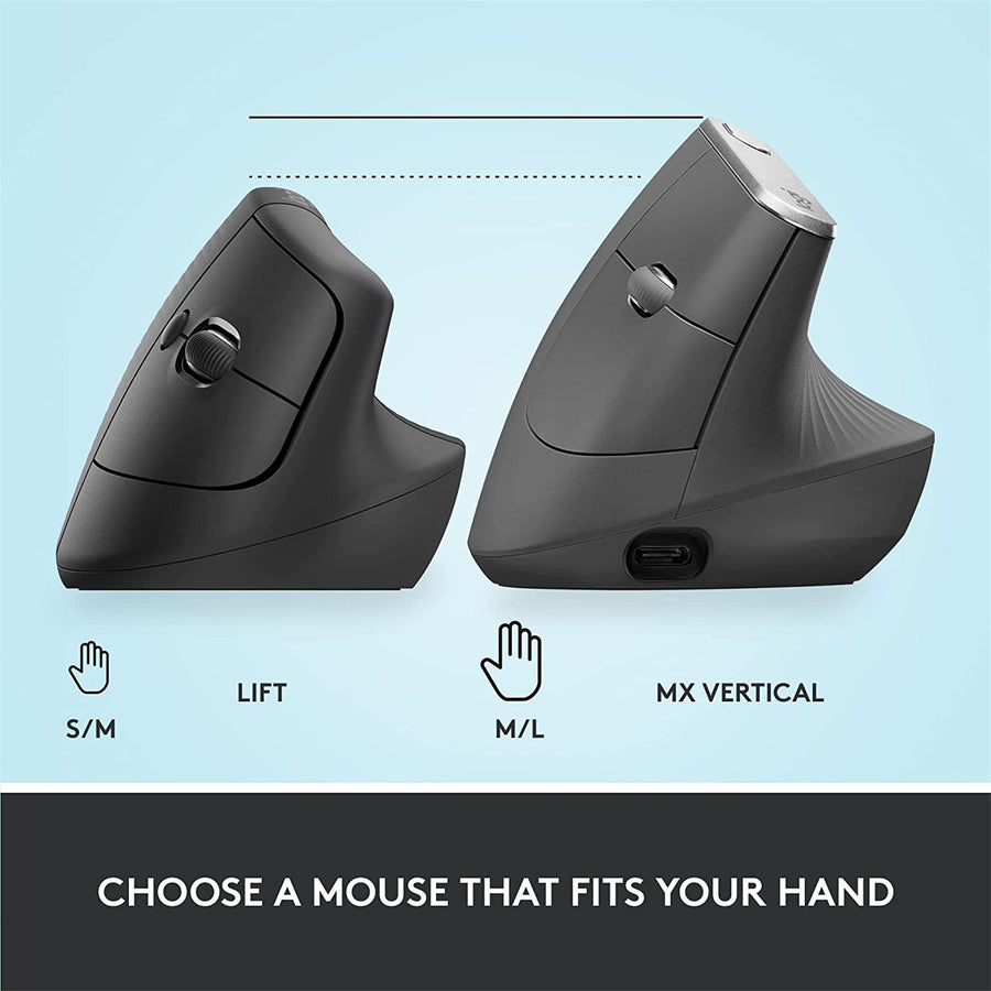 Logitech LIFT VERTICAL ERGONOMIC MOUSE - GRAPHITE