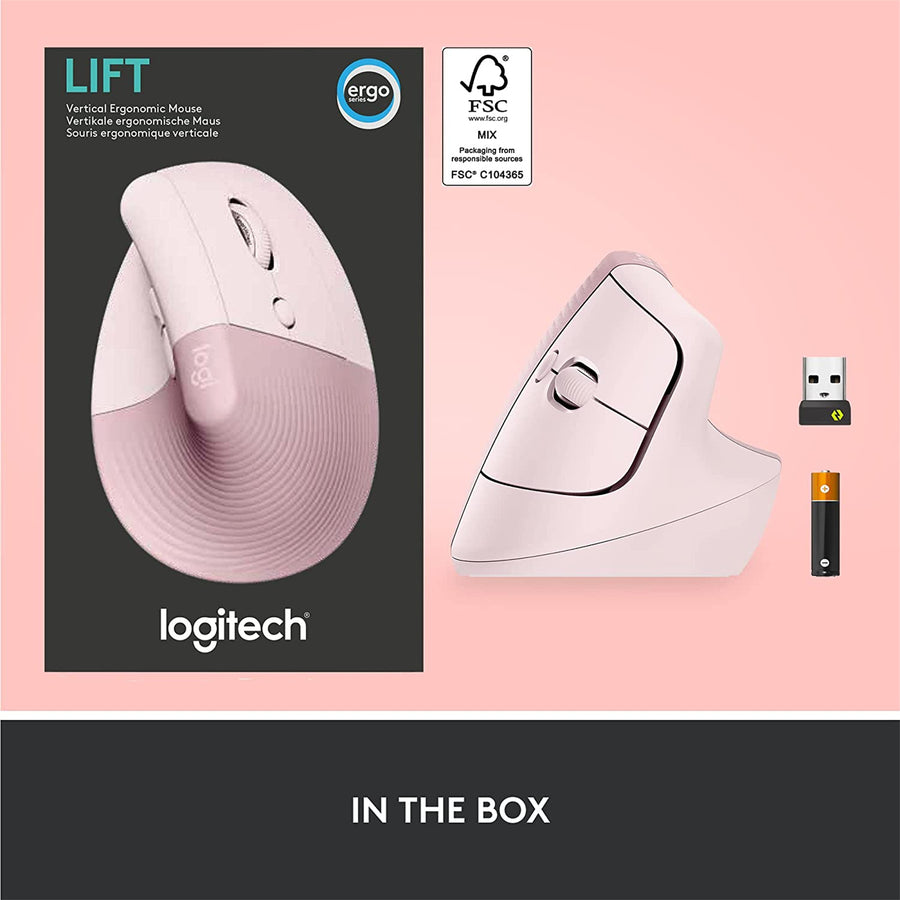 Logitech LIFT VERTICAL ERGONOMIC MOUSE - ROSE